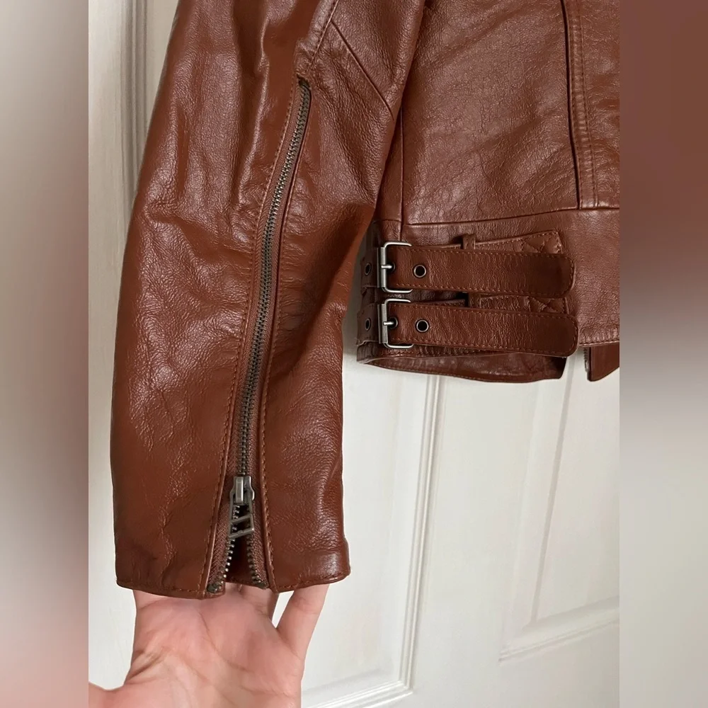 Bagatelle Brown real Leather Jacket - Picture 4 of 9